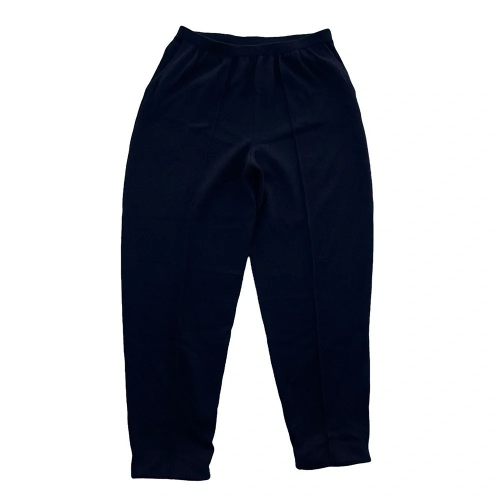 HELEN HSU NY Women’s Size XL Black Santana Knit High Rise Pleated Slack Pants